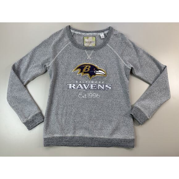 Tommy Bahama Sweaters - Tommy Bahama Womens Baltimore Ravens Pullover S Gray Cozy Game Day Tailgate Boho